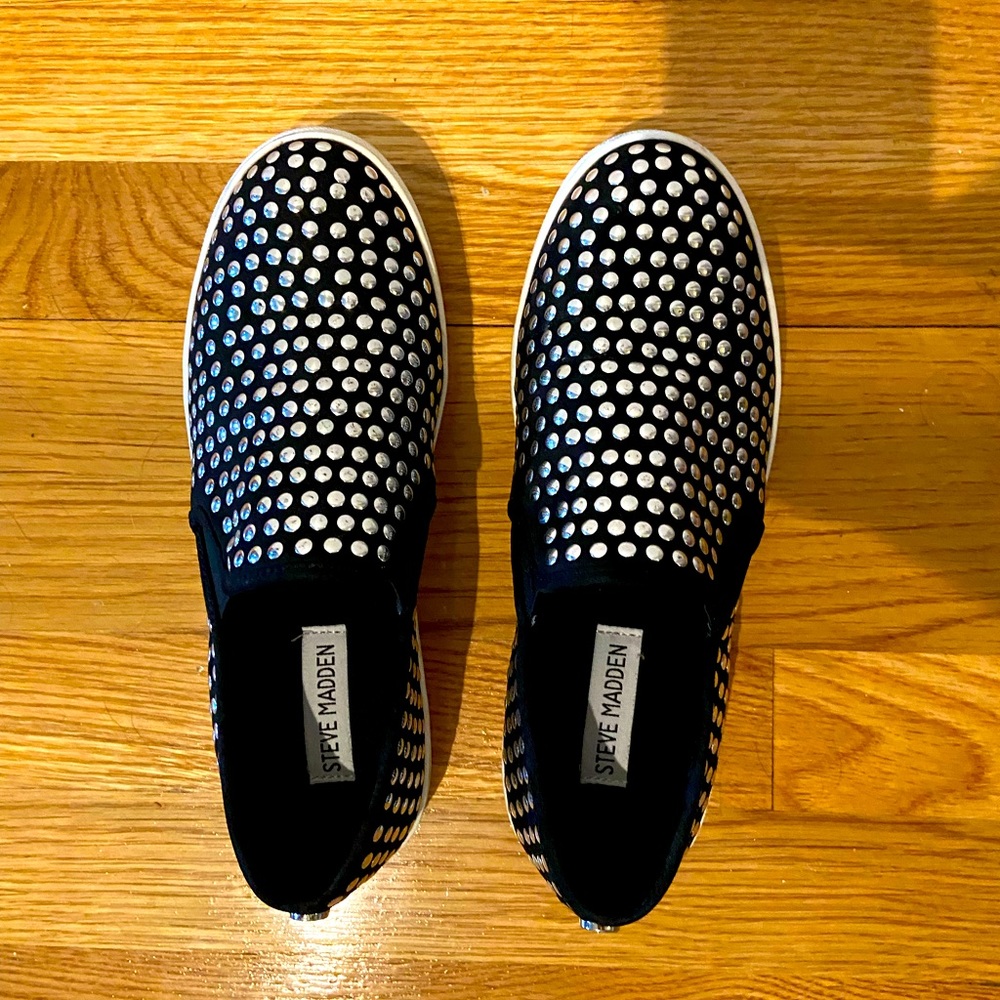 Beautiful studded slip on sneakers